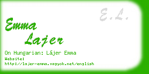 emma lajer business card